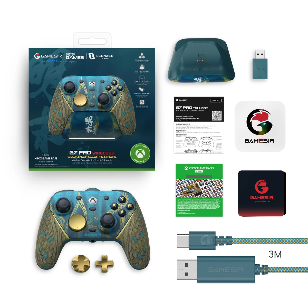 GameSir G7 Pro Wuchang Wireless Xbox Gaming Controller – Charging Dock, TMR Joytick, Hall Effect Trigger, Swappable Faceplate