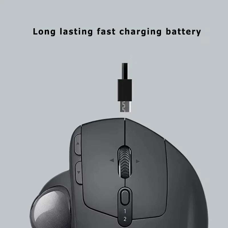 Logitech MX Ergo S Wireless Trackball Mouse Adjustable Ergonomic Design Rechargeable Bluetooth Mouse for Office Drawing Laptop