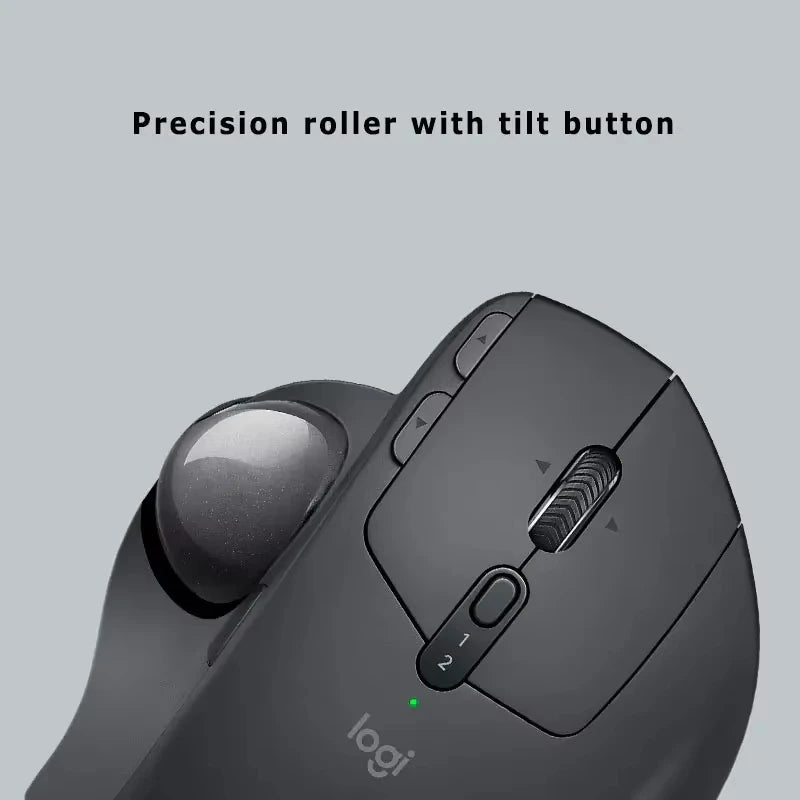 Logitech MX Ergo S Wireless Trackball Mouse Adjustable Ergonomic Design Rechargeable Bluetooth Mouse for Office Drawing Laptop