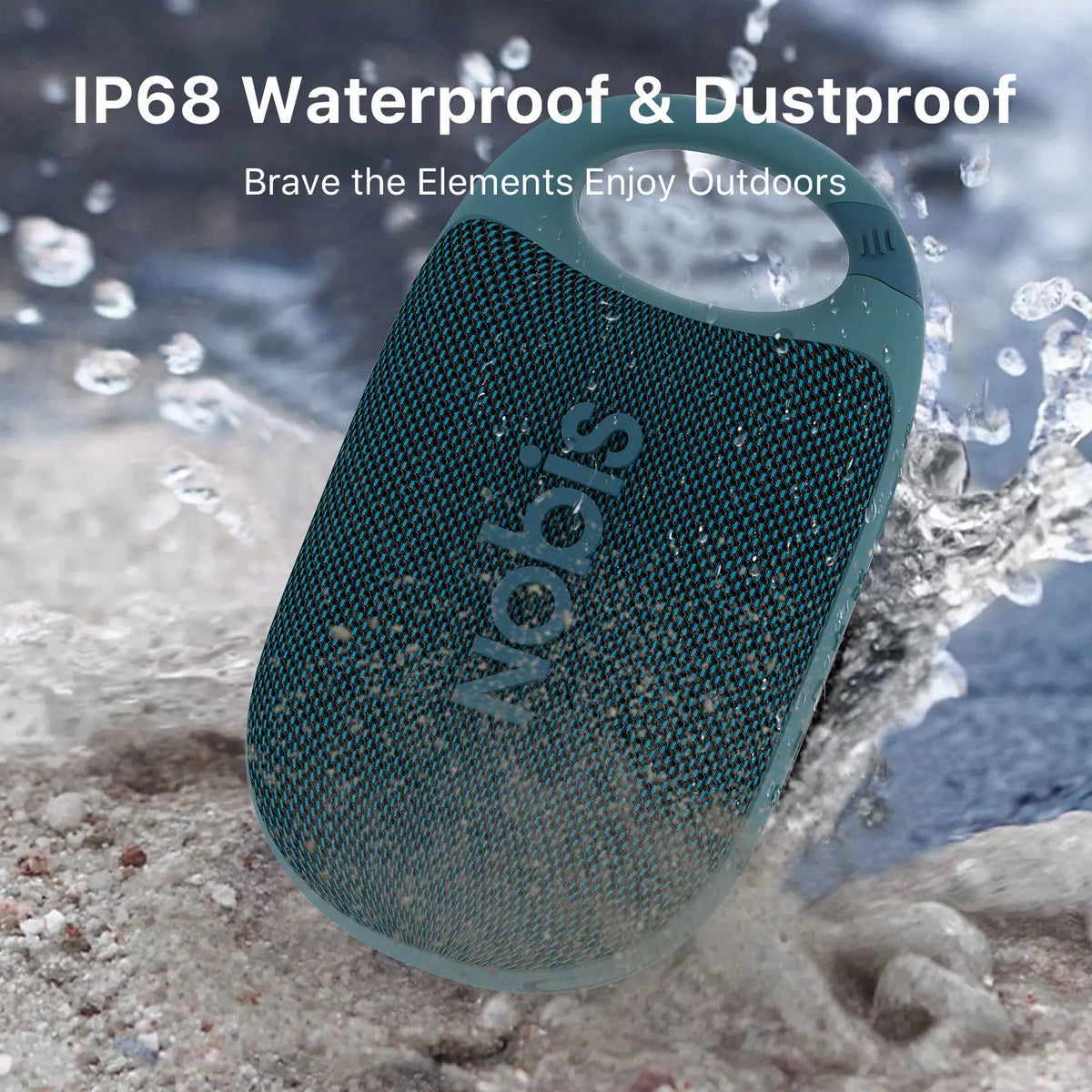 Portable Bluetooth Speaker with App, Clip N1 Speaker, Beat Mode, Up to 24H Playtime, IP68 Waterproof, BT 5.3, HD Sound, Stereo Pairing, Custom EQ, Perfect for Outdoor, Home and Adventure