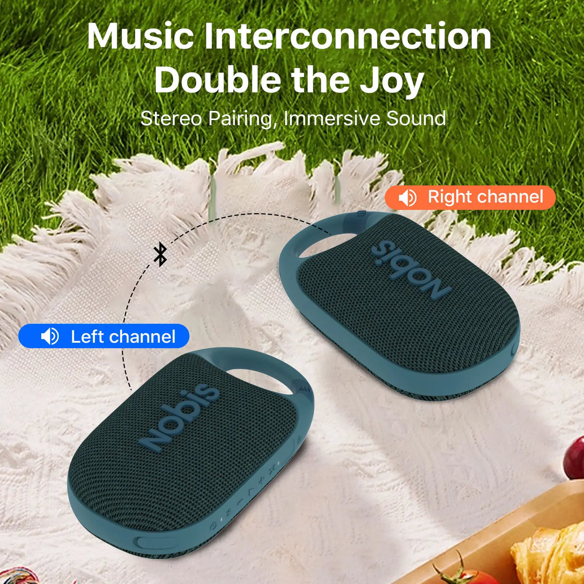 Portable Bluetooth Speaker with App, Clip N1 Speaker, Beat Mode, Up to 24H Playtime, IP68 Waterproof, BT 5.3, HD Sound, Stereo Pairing, Custom EQ, Perfect for Outdoor, Home and Adventure