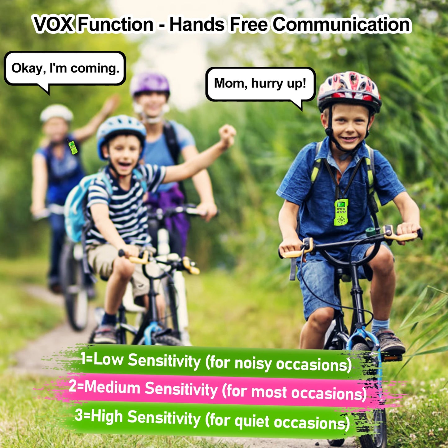 AWANFI Walkie Talkies 4 Packs Rechargeable  for kids, Long Range Flashlight 8 Channel, USB Type C for Camping, Hiking, Gifts