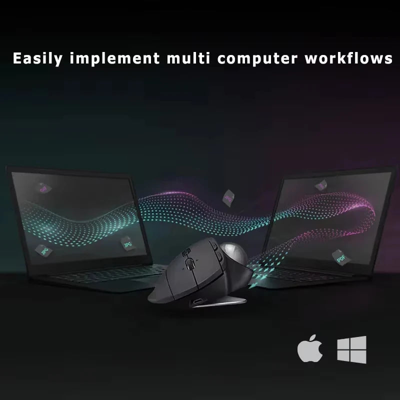 Logitech MX Ergo S Wireless Trackball Mouse Adjustable Ergonomic Design Rechargeable Bluetooth Mouse for Office Drawing Laptop