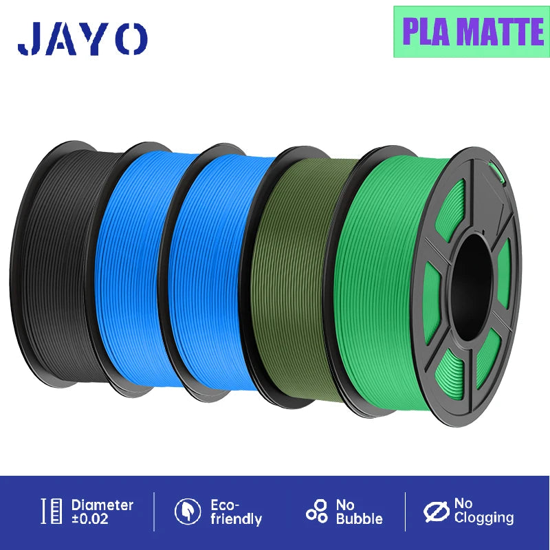 JAYO 3D Printer Filament  PETG PLA HSMPETG PLA PLUS 1.75mm 5Rolls 3D Printing Materials for 100% No Bubble &FDM 3D Pen DIY Gift